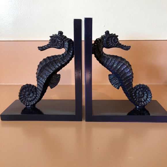 Seahorse Bookends, Navy Blue NWT - Picture 5 of 5